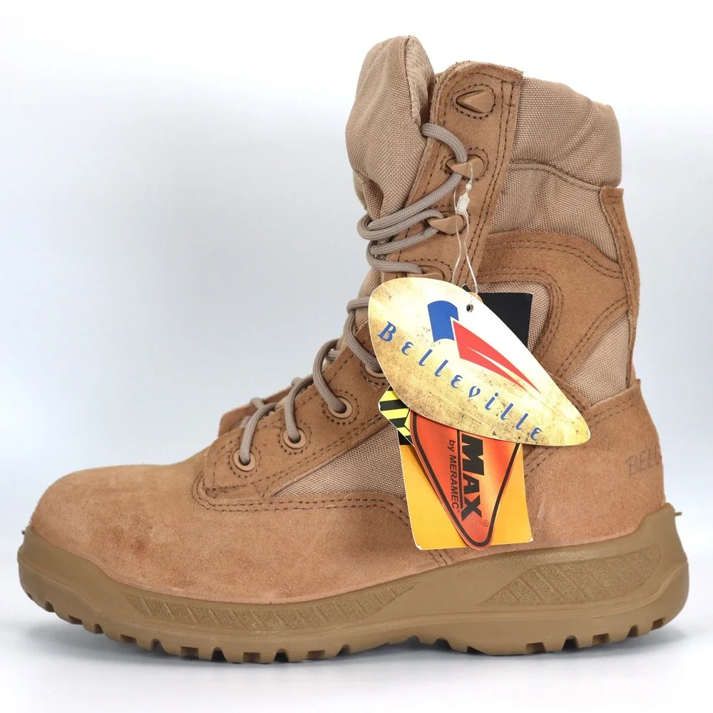 Belleville 310ST Tactical Boots Mens 8W  Tan Steel Toe Hot Weather Military Work